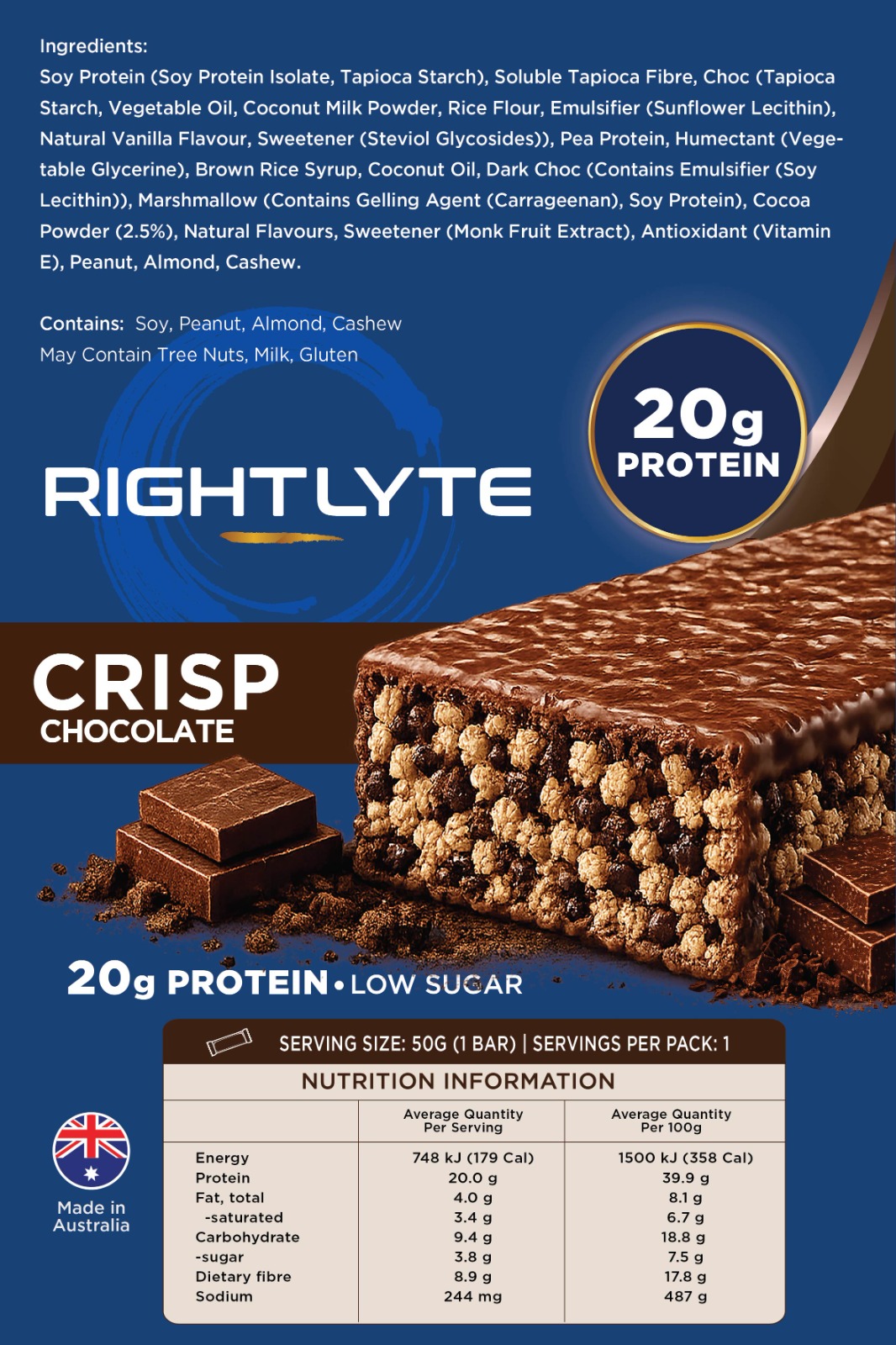 Rightlyte Crisp Bar Chocolate Detail