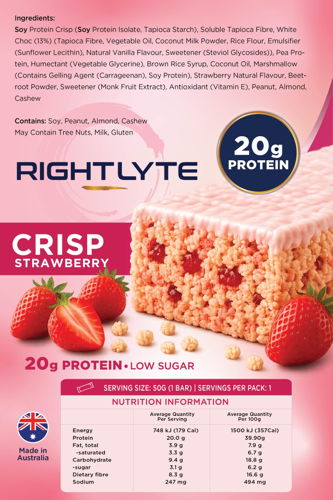Rightlyte Crisp Bar Strawberry Detail