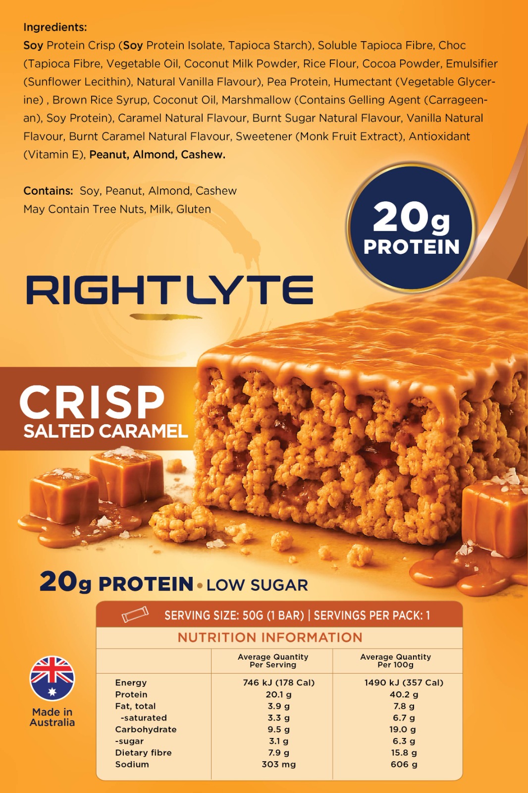 Rightlyte Crisp Bar Salted Cream Detail